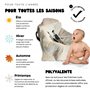 Sourire d'eveil couverture cosy bébé enveloppante nid d'ange 90x120 multifonction toutes saisons pour sièges auto avec capuche f