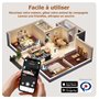 PARINNOV Caméra Surveillance Animaux Interieur [sans ABONNEMENT] 3MP Vue a Distance 360°, Distributeur de Croquettes et Friandis
