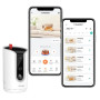 PARINNOV Caméra Surveillance Animaux Interieur [sans ABONNEMENT] 3MP Vue a Distance 360°, Distributeur de Croquettes et Friandis