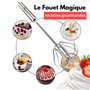 fouet cuisine batteur rotatif inox accessoire cuisine gadget mousseur à lait fouet professionnel idéal pour/mélanger fouetter re