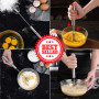 fouet cuisine batteur rotatif inox accessoire cuisine gadget mousseur à lait fouet professionnel idéal pour/mélanger fouetter re
