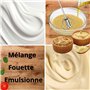 fouet cuisine batteur rotatif inox accessoire cuisine gadget mousseur à lait fouet professionnel idéal pour/mélanger fouetter re