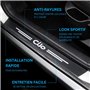 ODOKIT Seuil De Protection Porte Fibre De Carbone Noir - Compatible avec Renault Clio - Accessoires 4 Pièces - Facile à Installe