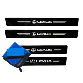 ODOKIT Seuil De Protection Fibre De Carbone Noir - Compatible avec Lexus RX CT 200h NX is UX - Accessoires 4 Pièces - Facile à I