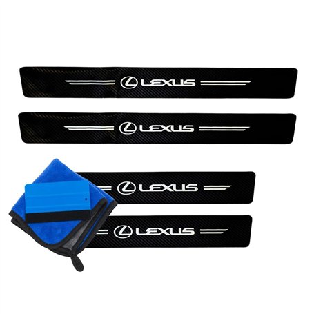 ODOKIT Seuil De Protection Fibre De Carbone Noir - Compatible avec Lexus RX CT 200h NX is UX - Accessoires 4 Pièces - Facile à I