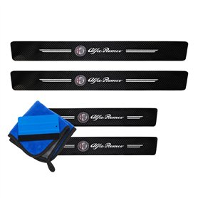 ODOKIT Seuil De Protection Fibre De Carbone Noir - Compatible avec Alfa Romeo Giulia Stelvio Guilietta Mito Tonale - Accessoires