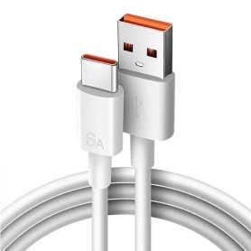 ECOMQUALITY Câble USB-C [1M] - Charge Rapide & Transfert de Données - 6A 66W - Compatible Samsung Galaxy S21 Ultra