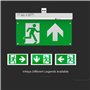 V-TAC Lampe de Secours LED 4 en 1 pour Plafond et Mur - Visible à 30 Mètres - Bouton d'Autotest - Éclairage de Sortie de Secours