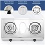 NJ-200 Réchaud à Gaz - 2 Feux Plaque de Cuisson Portable GPL 8.8kW