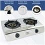 NJ Réchaud à Gaz Portable Double Cuisinière en Acier Inoxydable 60cm Surface de Cuisson Intérieure NJ-60SD