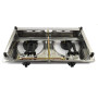 NJ Réchaud à Gaz Portable Double Cuisinière en Acier Inoxydable 60cm Surface de Cuisson Intérieure NJ-60SD