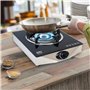 NJ NGB-S1 Réchaud gaz Portable Intérieur - Plaque de cuisson Gaz Autoportante en Verre Noir à Gaz avec Brûleur GPL pour Caravane