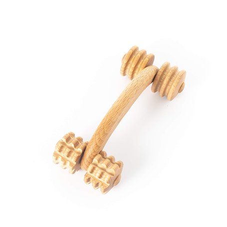 Tuuli Accessories Masseur Rouleau de Massage Appareil Dos Épaule Cou Jambes Corps Musculaire Bois 18 x 7 x 6 cm