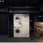 ASKO HDB1153W Kit de superposition lave-linge/sèche-linge avec tablette coulissante et panier à linge, Blanc