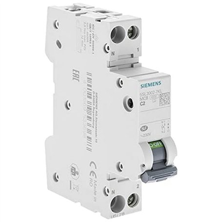 Disjoncteur 2A Ph+N courbe C 4.5kA 230V