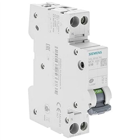 Disjoncteur 10A Ph+N courbe C 4.5kA 230V