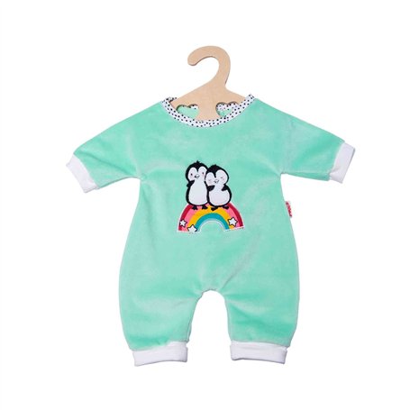 Heless 1181 – Grenouillère pour poupée au Design Pingouin à Pois en Velours Doux avec Broderie de Haute qualité