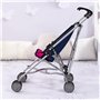 Bayer Design 30113AA Poussette Canne pour poupée, Roues Doubles, Ceinture de sécurité, Pliable, Bleu