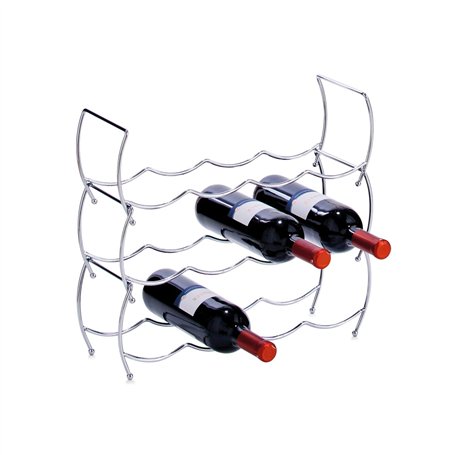 Zeller 27356 Lot de 3 Casiers à Bouteille Métal Argent 42 x 14 x 14 cm