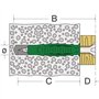 SPAX 4100000800407 Lot de 40 chevilles à expansion Vert 8 x 40 mm