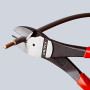 Knipex Pince coupante de côté à forte démultiplication noire atramentisée, avec gaines bi-matière, avec œillet intégré pour fixa