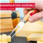 Westmark ensemble de Couteaux à Fromage - Set de 5 Pièces avec Porte-Couteaux en Bambou pour un Service Élégant de Différents Ty