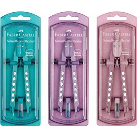 Faber-Castell Compas à réglage rapide Factory Sparkle