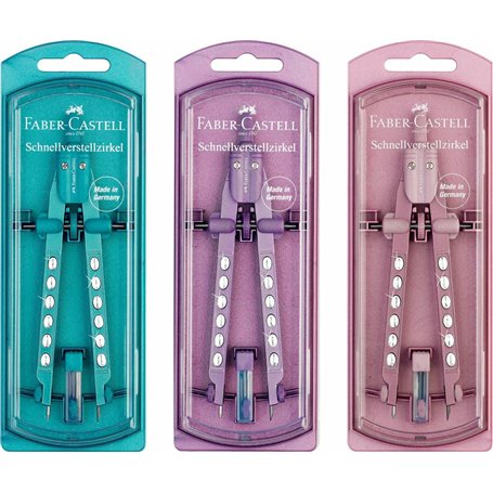 Faber-Castell Compas à réglage rapide Factory Sparkle