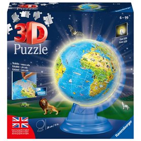 Ravensburger - Puzzle 3D Adulte Globe Terrasé avec Lumière | Puzzles 3D pour Adultes Et Enfants De 6 Ans Ou Plus | Maquettes À A