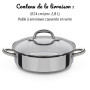 GSW 990066 Sauteuse Montréal avec Couvercle en Verre, Acier Inoxydable - 38 x 25,5 x 12 cm