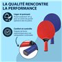 HUDORA Set de ping-pong Outdoor - Set de haute qualité avec 2 raquettes & 3 balles - Set de raquettes de ping-pong complet avec 