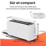 Clatronic® Grille-pain 4 tranches | avec fonction décongélation/réchauffage/arrêt rapide | avec support pour petits pains | blan