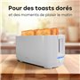 Clatronic® Grille-pain 4 tranches | avec fonction décongélation/réchauffage/arrêt rapide | avec support pour petits pains | blan