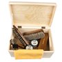 Langlauf Schuhbedarf set d'entretien des chaussures -Milano- Premium 100% Crin de cheval Brosses et TRG chaussure Crème Professi