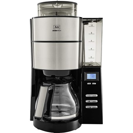Melitta AROMAFRESH Grind & Brew 1021-02 Cafetière à filtre avec carafe en verre Noir