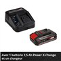 Einhell Cisaille à gazon taille-buissons sans fil GE-CG 18/100 Li T Kit Power X-Change (18 V, manche télescopique, acc. coupe-he