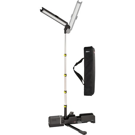 Brennenstuhl Multi Battery Projecteur de chantier LED 6050 MA rechargeable avec mât télescopique (7000lm