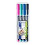 Staedtler - Lumocolor Permanent 318 - Etui Chevalet Staedtler Box 4 Feutres Permanents Pointe Fine 0