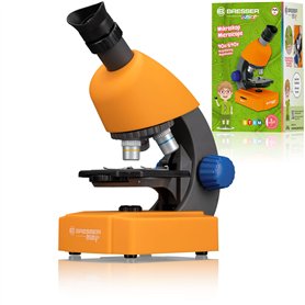 Bresser Junior Microscope 40x-640x avec éclairage LED et Fonctionnement à Piles
