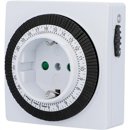 Unitec Programmateur journalier analogique carré 30977:UNITEC Blanc/Noir