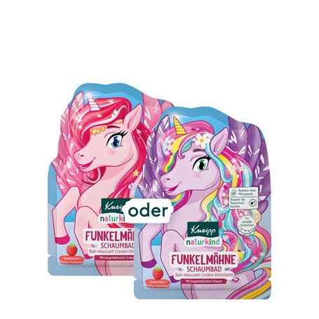 Kneipp Naturkind Bain moussant crinière scintillante – Additif de bain licorne pour enfants avec parfum framboise et huile de jo