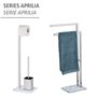WENKO Serviteur WC sur pied Aprilia, brosse WC et dérouleur papier toilette, base effet marbre, porte papier toilette sur pied e