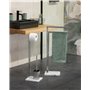 WENKO Serviteur WC sur pied Aprilia, brosse WC et dérouleur papier toilette, base effet marbre, porte papier toilette sur pied e