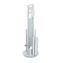 WENKO Serviteur WC Tout-en-Un Sulmona | Acier Inoxydable | Dérouleur Papier toiette, Brosse WC en Silicone, Stockage Rouleaux de