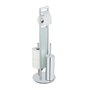 WENKO Serviteur WC Tout-en-Un Sulmona | Acier Inoxydable | Dérouleur Papier toiette, Brosse WC en Silicone, Stockage Rouleaux de