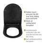 WENKO Abattant WC Galati noir mat | Abattant WC design avec descente amortie Soft-Close en Duroplast | Ultraflat et hygiénique |