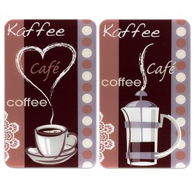 WENKO Maximex Protection Plaque de Cuisson Café en Verre trempé | pour Toute Plaque | Couvre Plaque de Cuisson