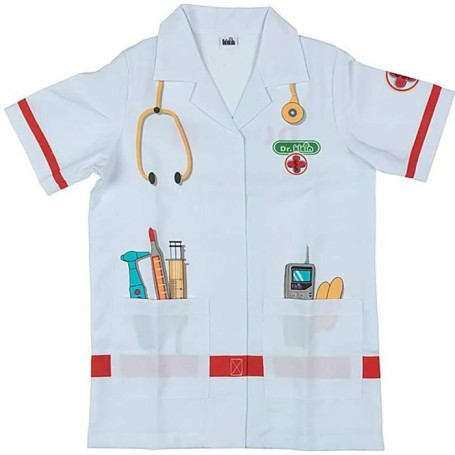 KLEIN - Blouse docteur en tissu avec motifs imprimés