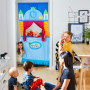 HABA 7281 - Jeux de Société-Théâtre de Porte - Un gain d'espace avec une tige réglable qui s'adapte à la plupart des portes