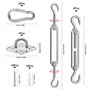 40PCS Acier Inoxydable Soleil Voile D'ombrage